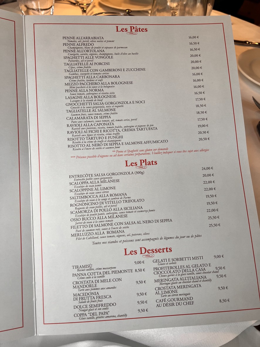 Del Papa menu 2