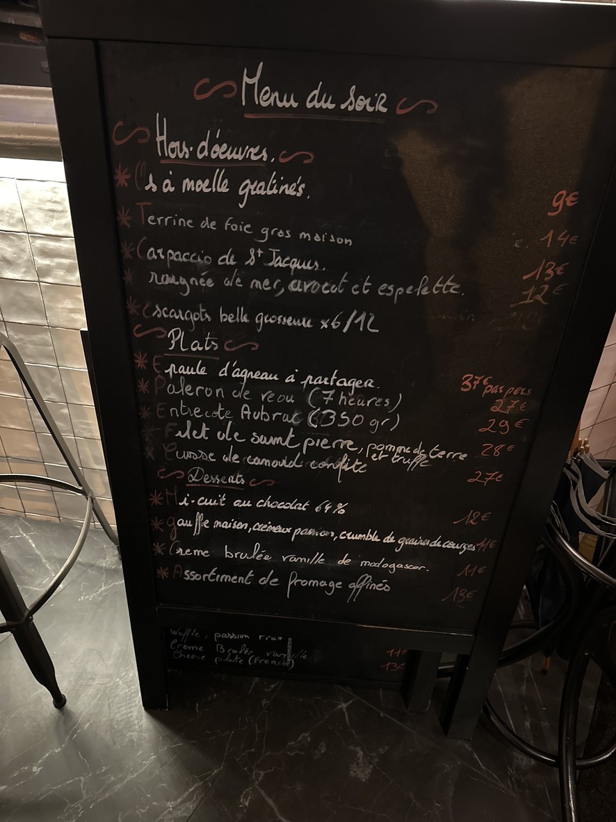 Brasserie Hector menu 1