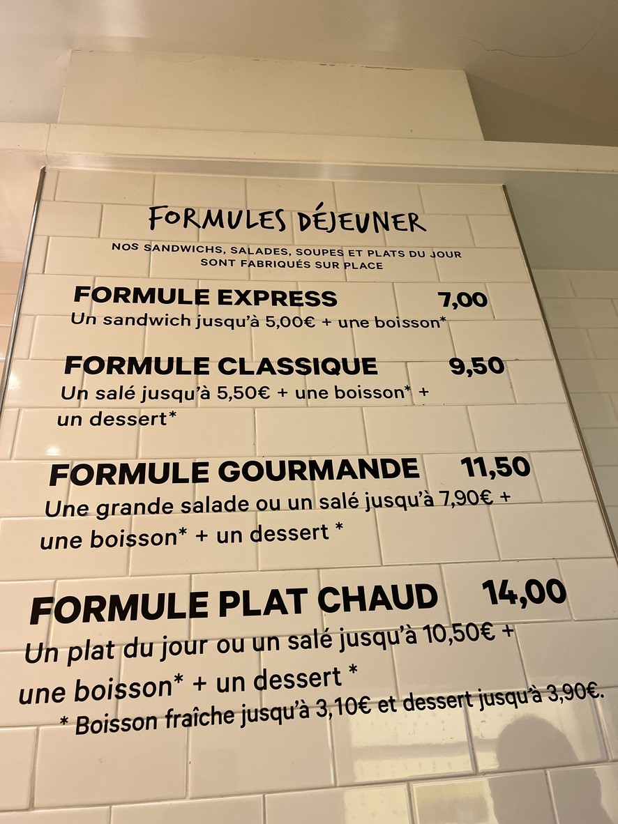 Boulangerie Eric Kayser - 14 Monge menu 1