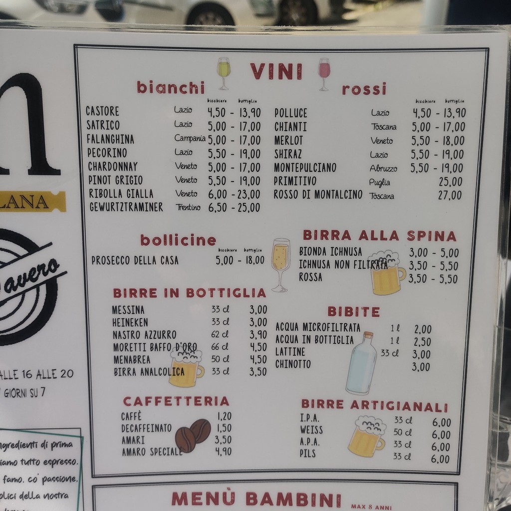 Mattarello Tuscolana menu 3