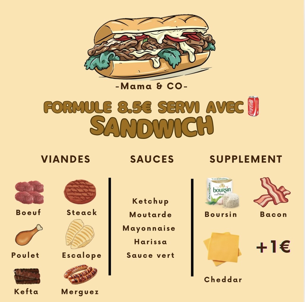 Mama&co - Restaurant boulogne ouvert la nuit - 92100 - Restaurant africain - Ouvert jusqu'à 2 h la nuit - 92 menu 2