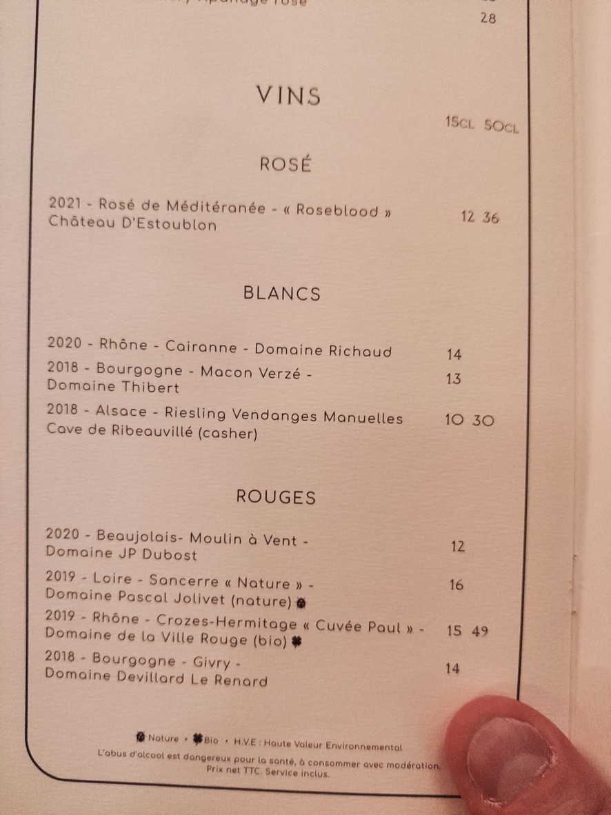 Restaurante Corail menu 3