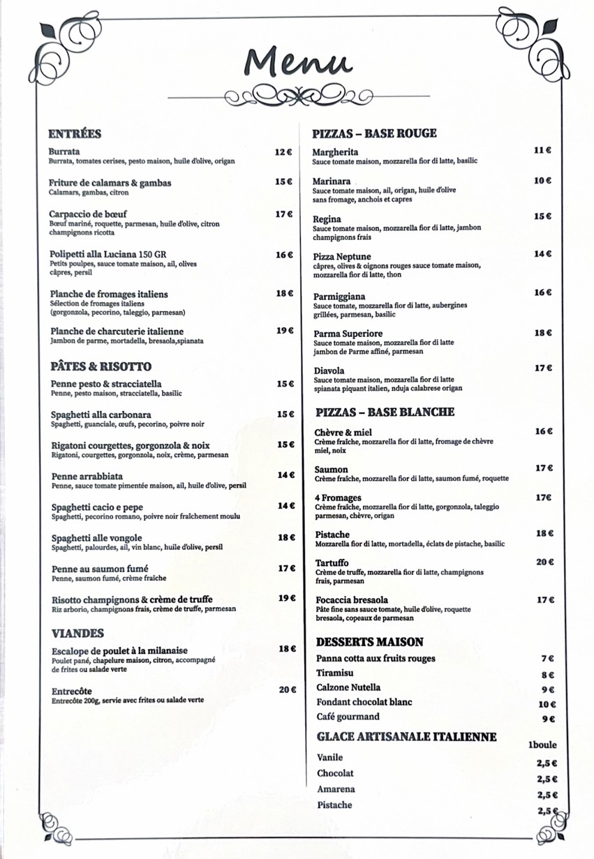 Little Italy menu 1