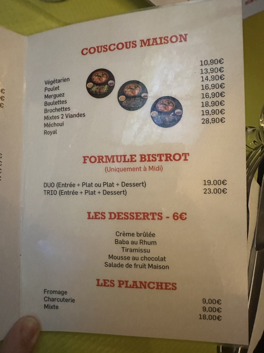 BISTROT DU MARCHÉ menu 2