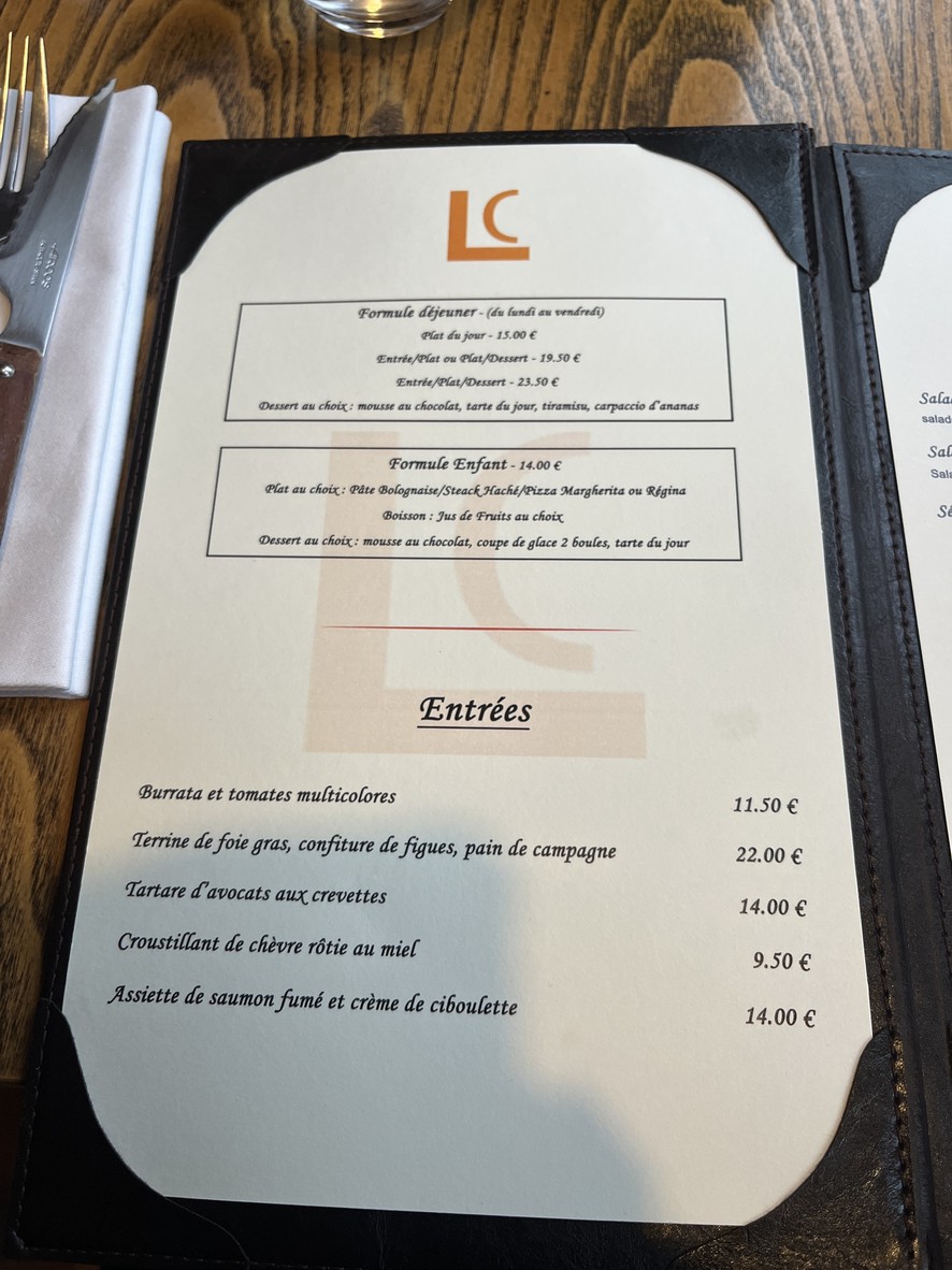 Restaurant LE CHENE menu 1