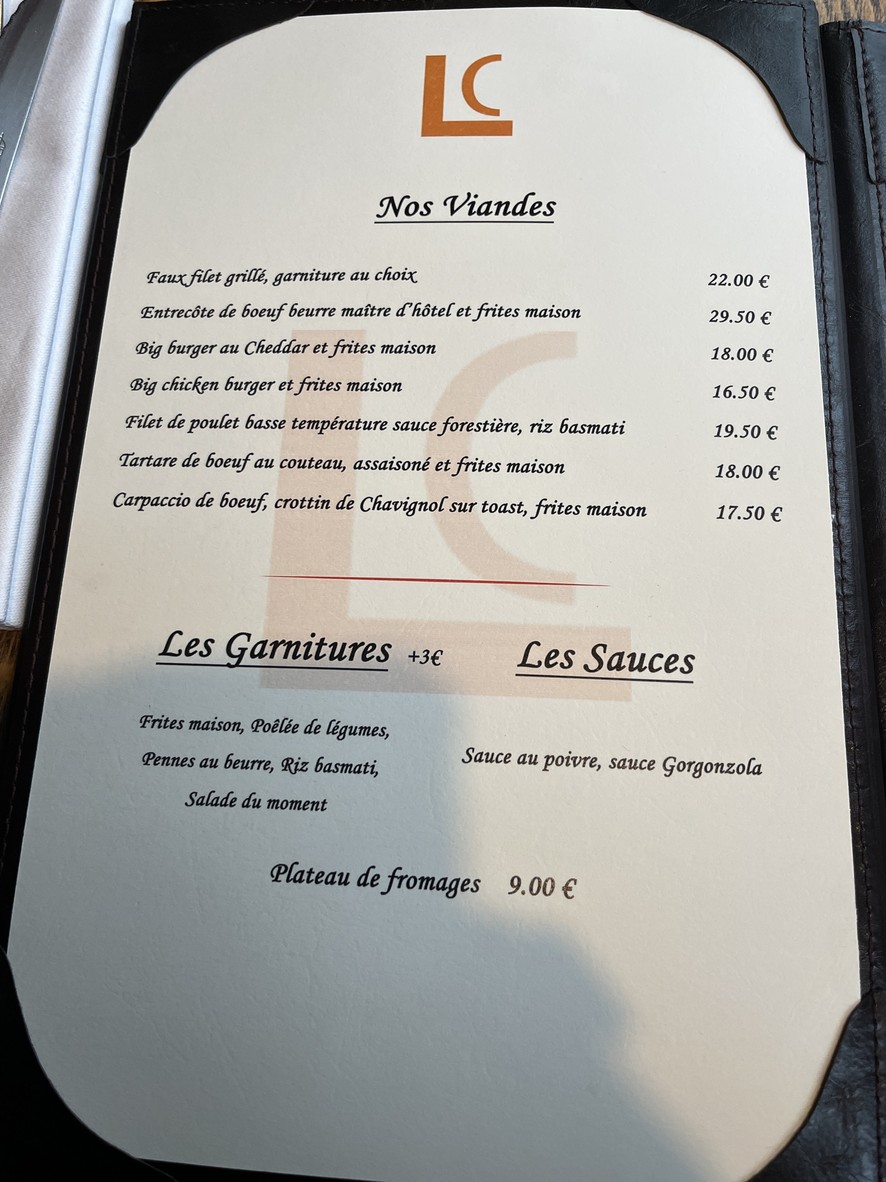 Restaurant LE CHENE menu 3