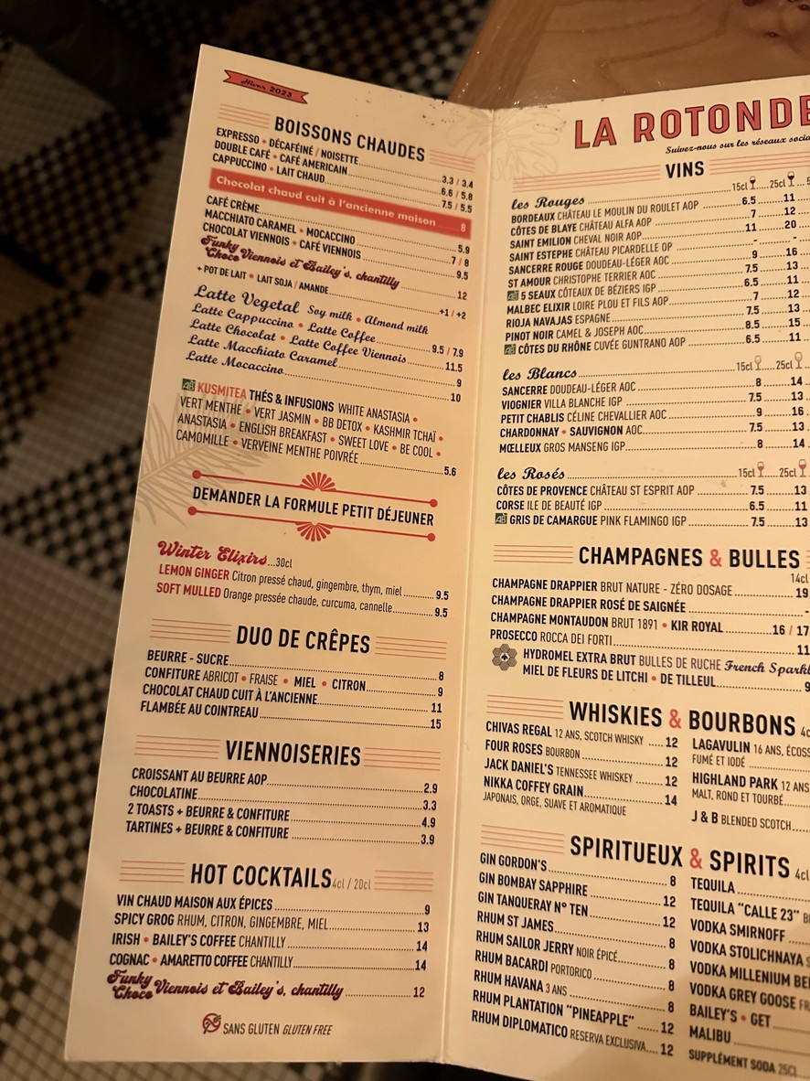 La Rotonde St Honoré menu 4