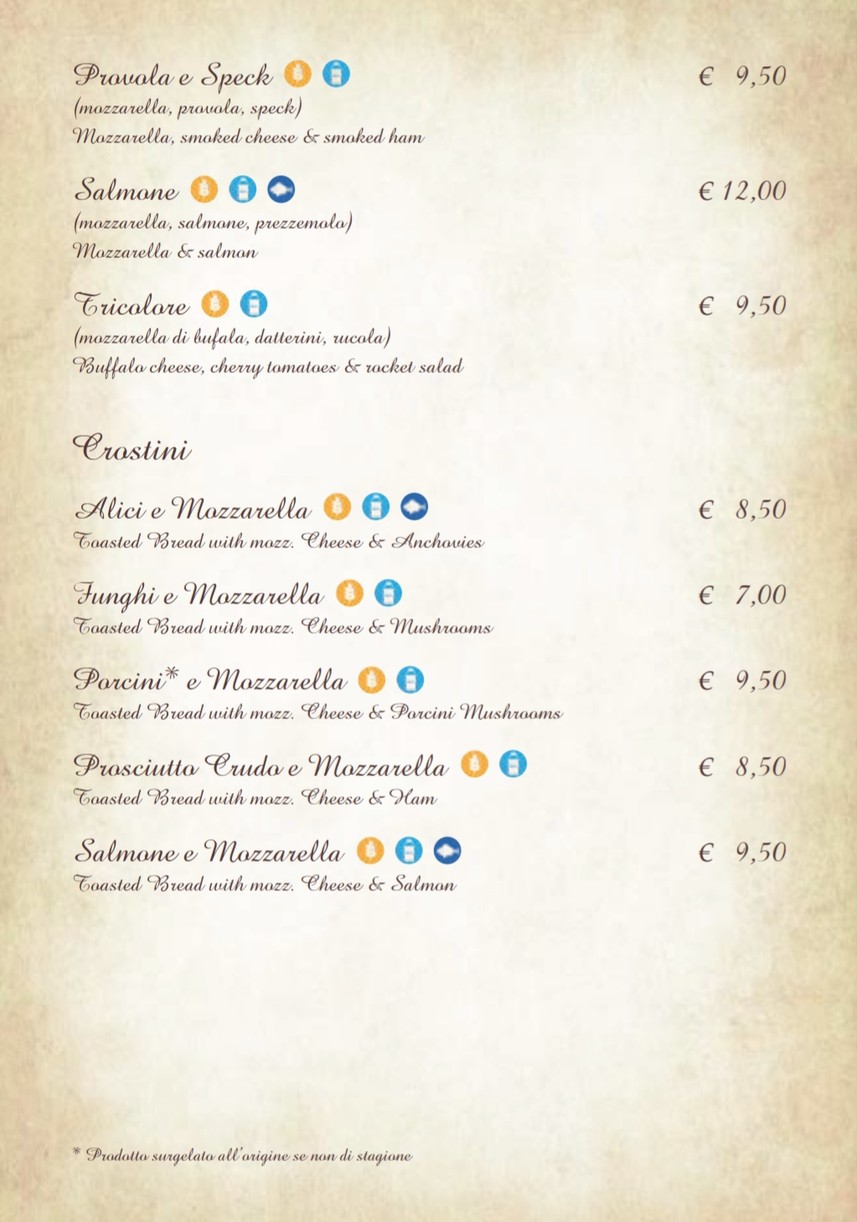 La Villetta menu 2
