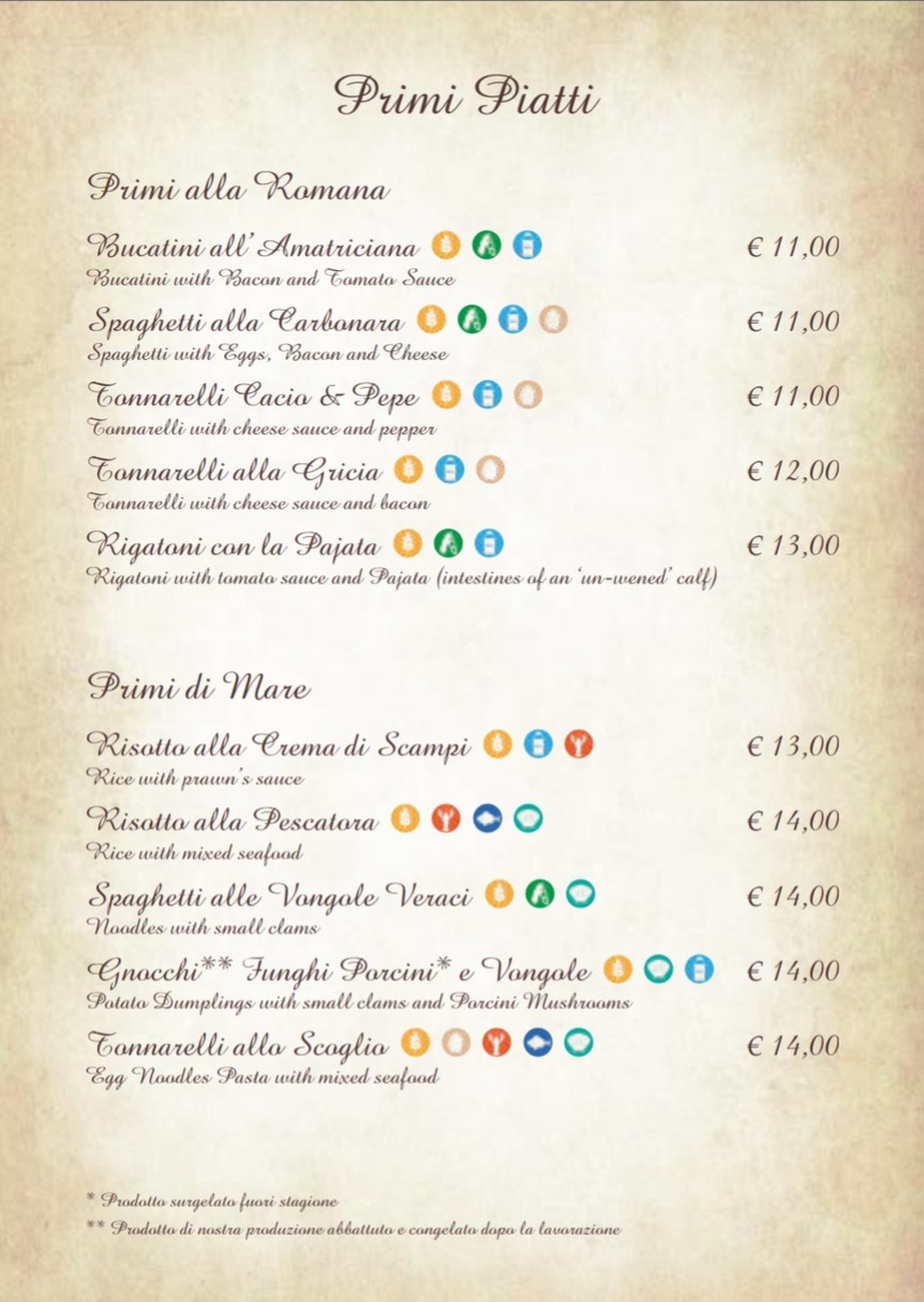 La Villetta menu 3