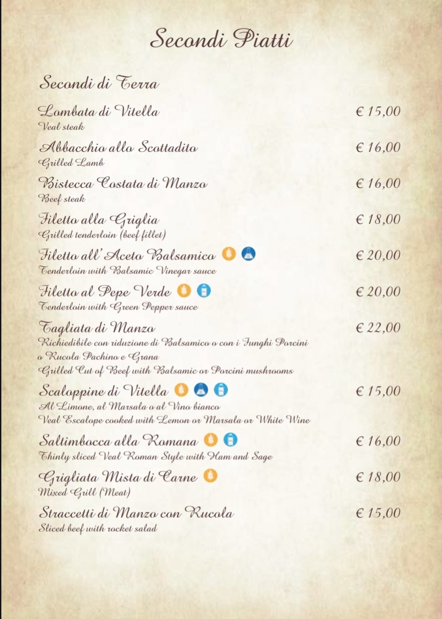 La Villetta menu 5