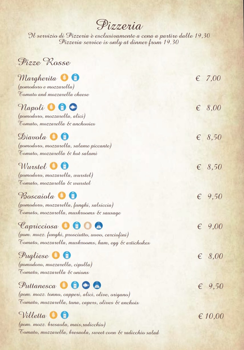 La Villetta menu 7