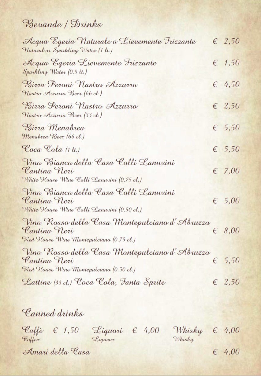La Villetta menu 10