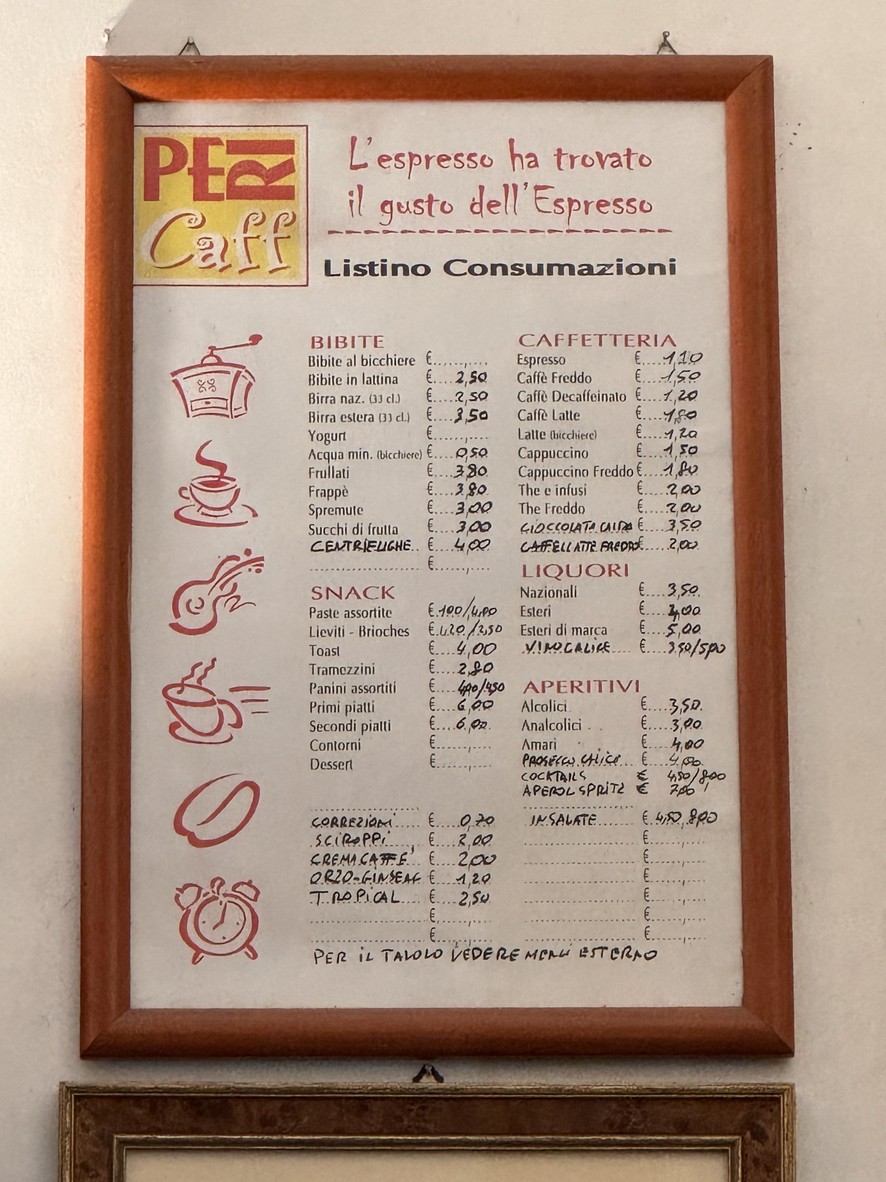 Caffè Trastevere menu 1