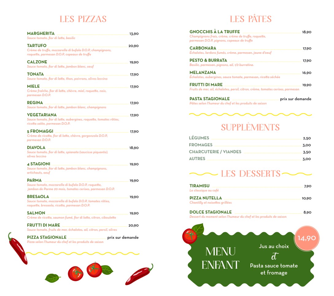 Mamma Mia menu 1