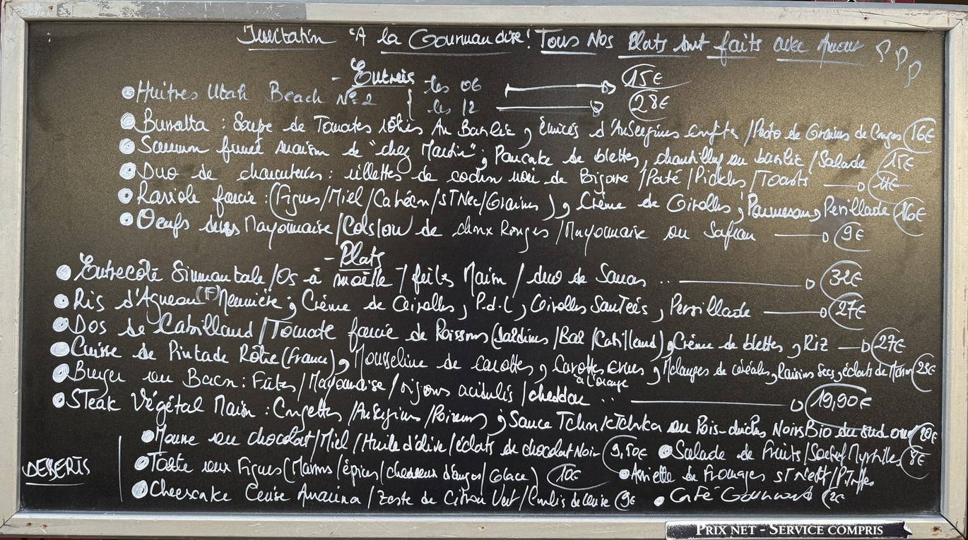 Le Tilleul menu 1