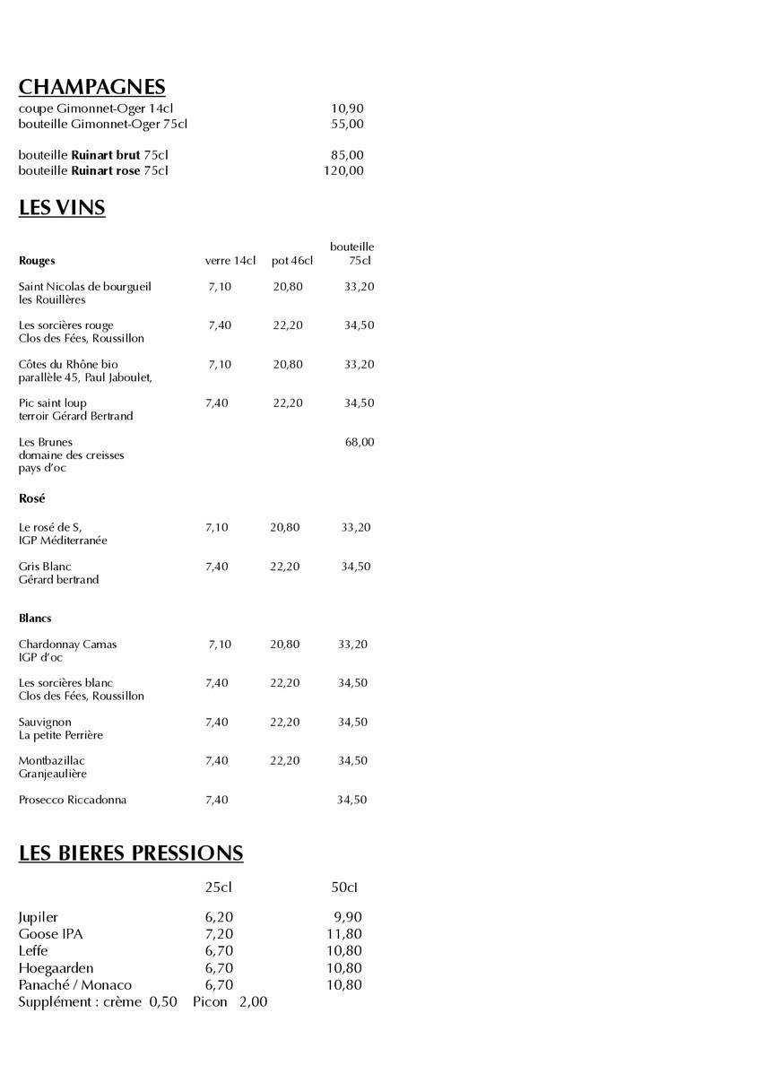 Le 99 Café menu 2