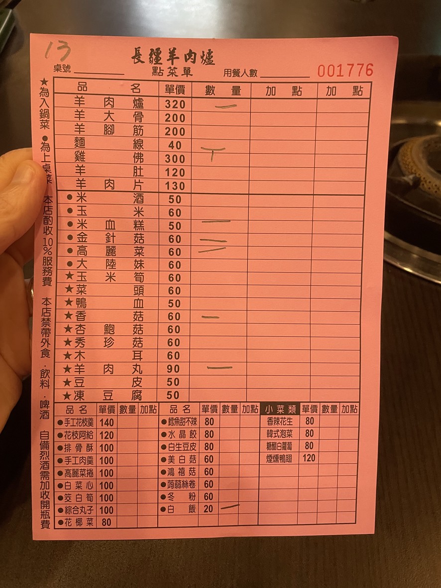 Cháng Jiāng Yáng Ròu Lú Nèihú Diàn menu 1
