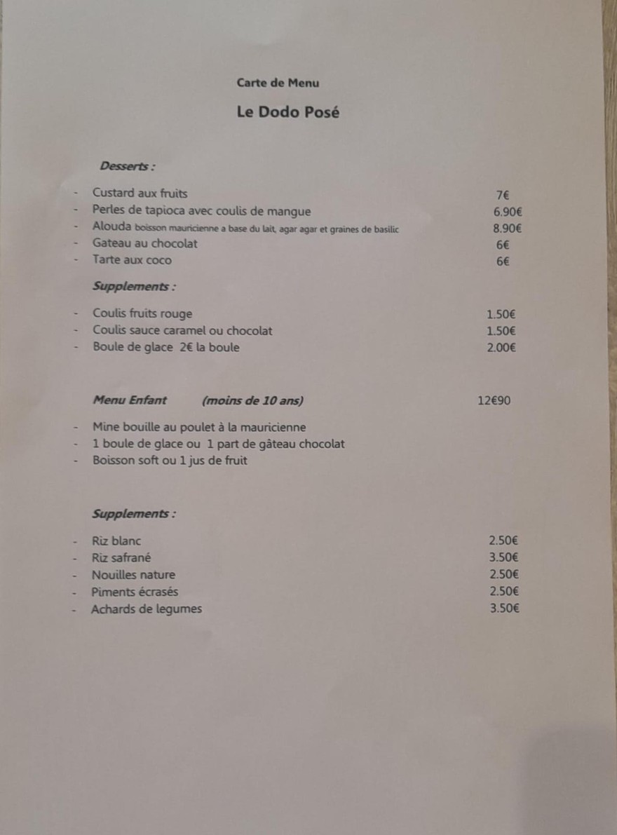 Bistrot Masala menu 2