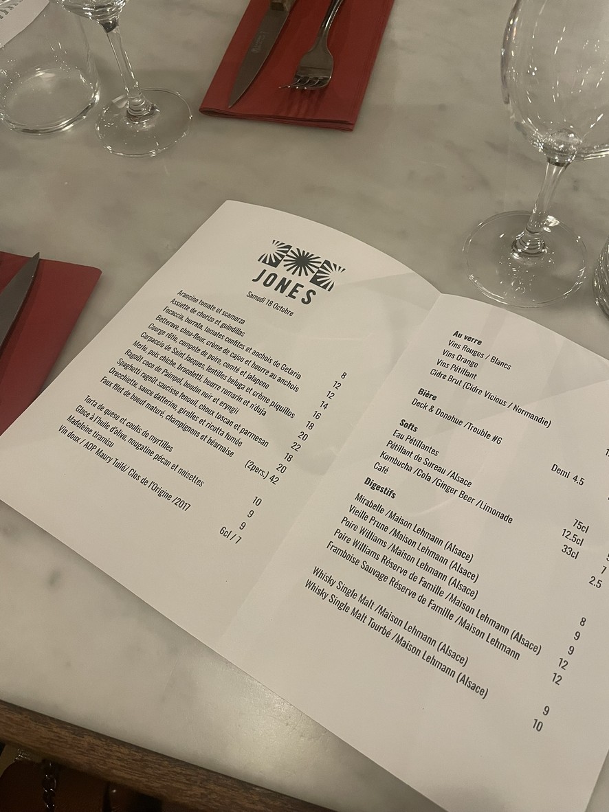 Jones menu 1