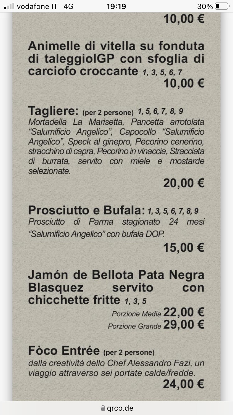 Fòco | Ristorante a Centocelle - Braceria - Pizzeria menu 2