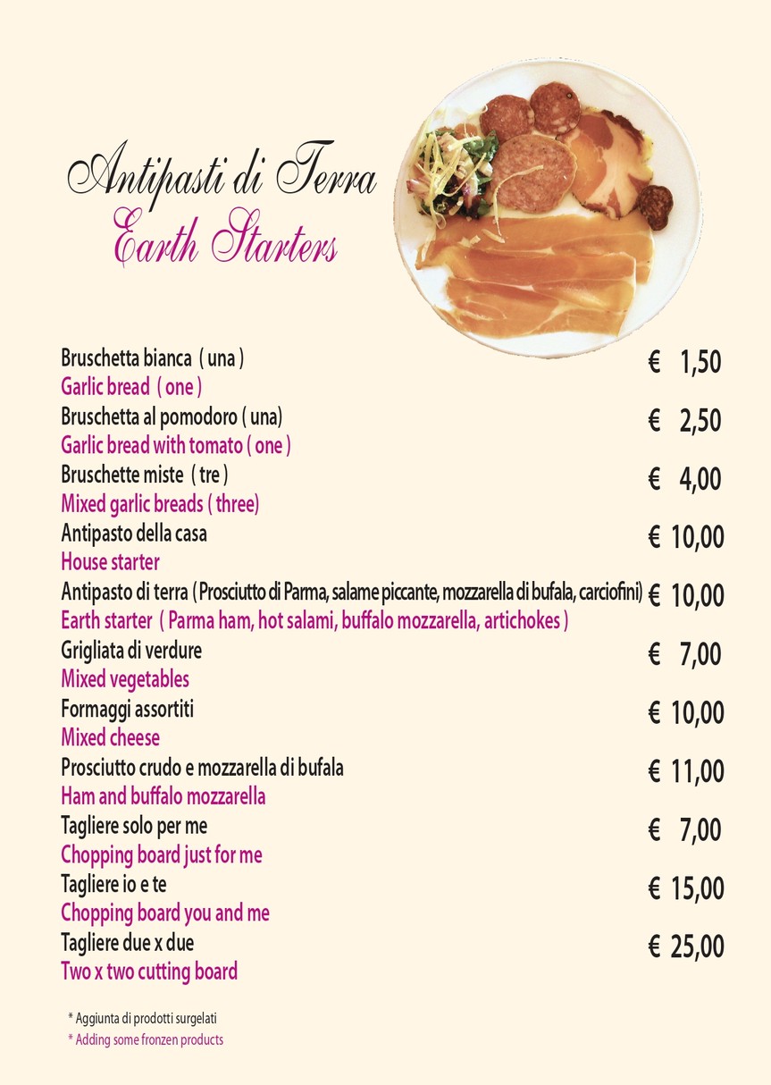 Trattoria Manzoni menu 1