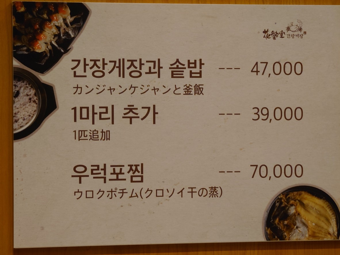 Hwa Hae Dang Michelin menu 1