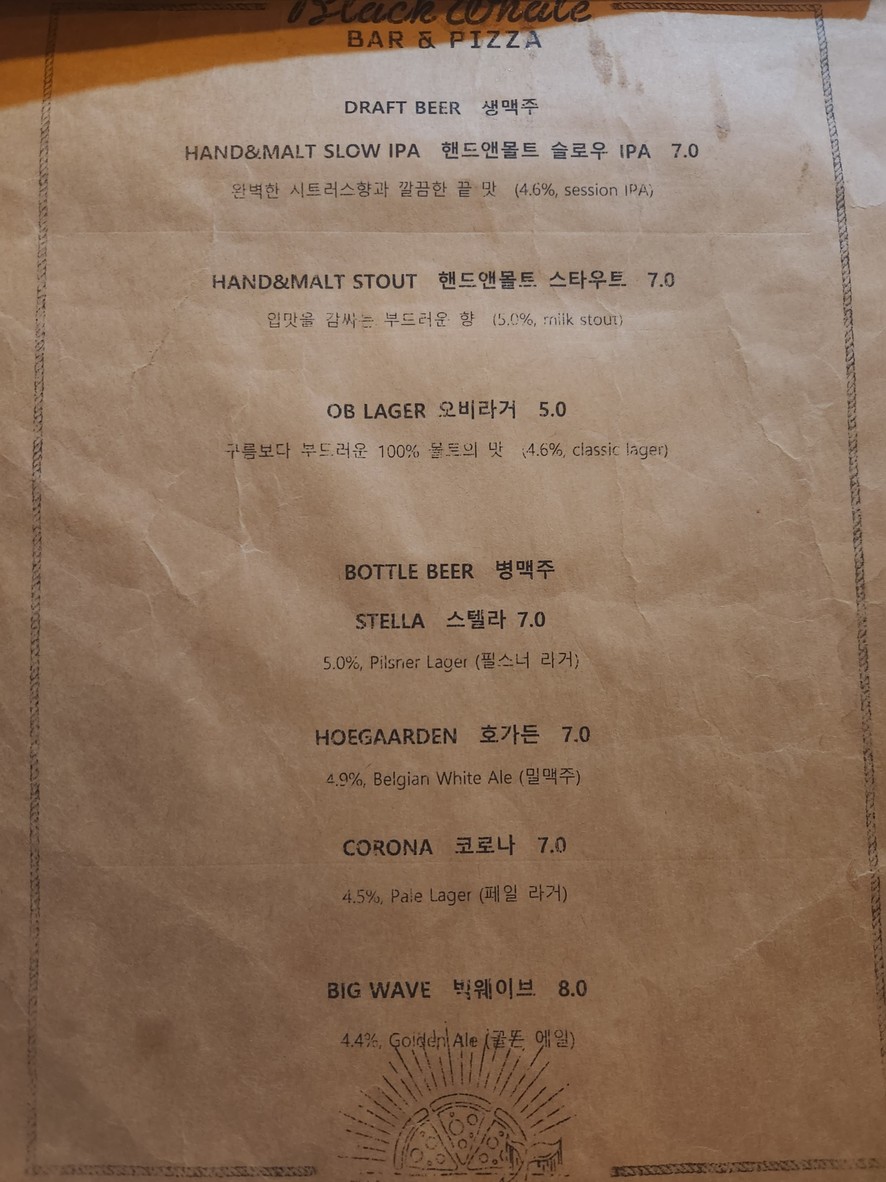 THE BLACK WHALE BAR menu 4