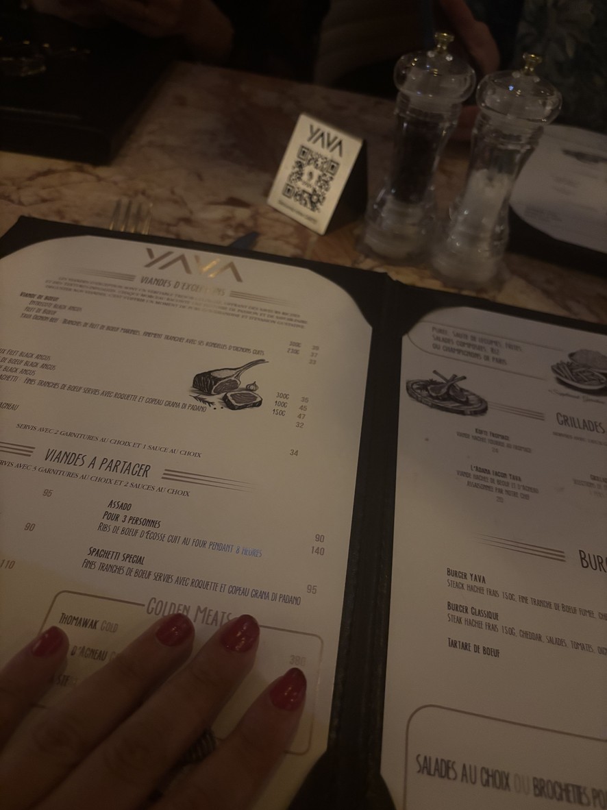 Yava Paris Restaurant menu 3
