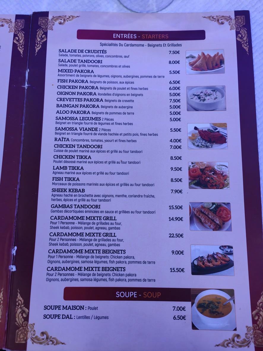 Cardamome Café menu 2