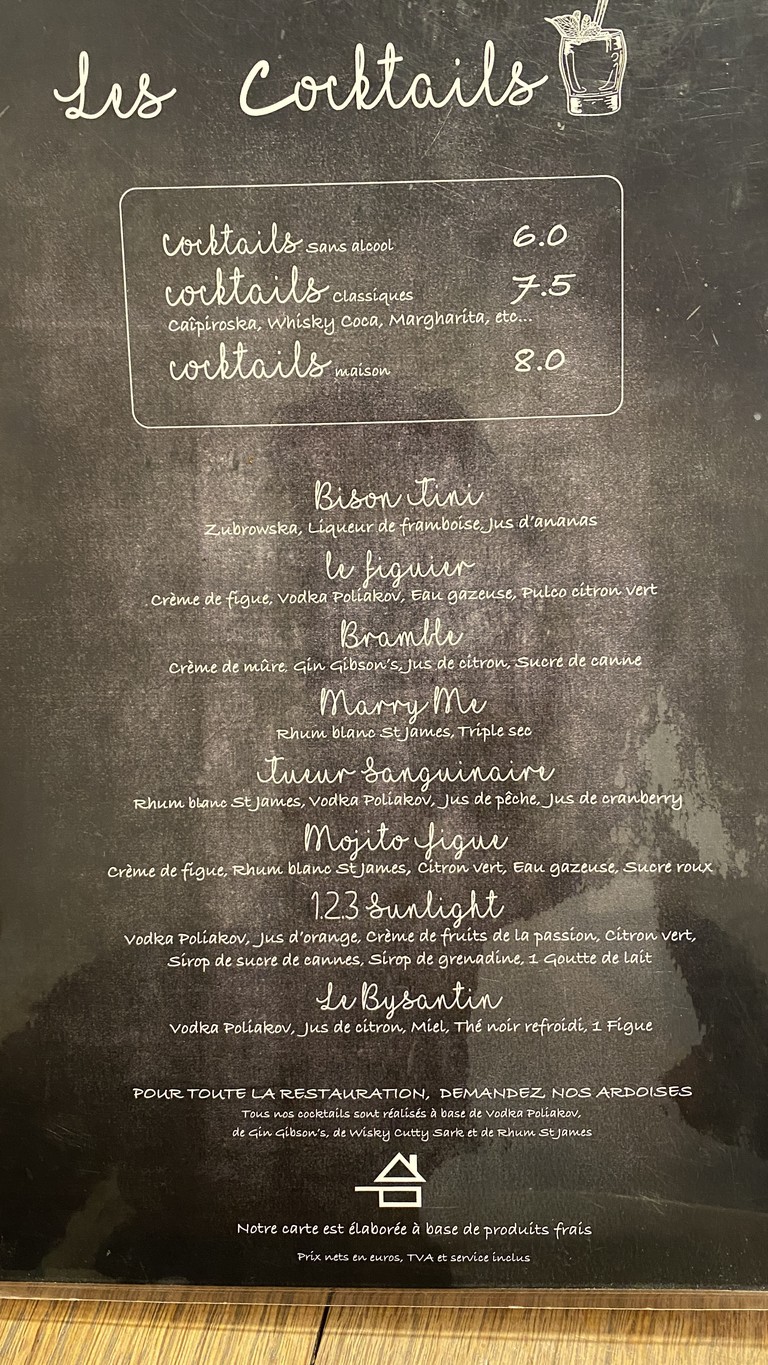 Le Figuier menu 2