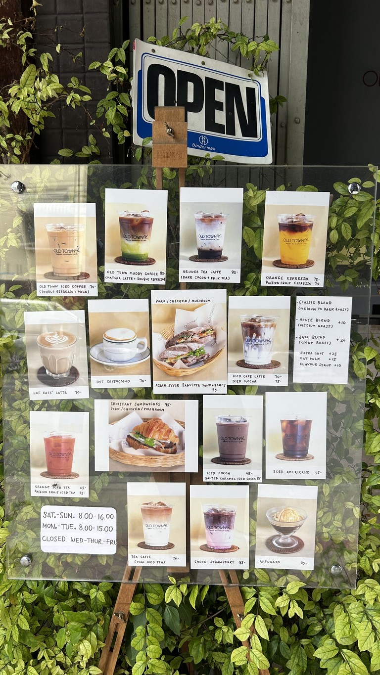 Old Town Cafe' Bangkok menu 1