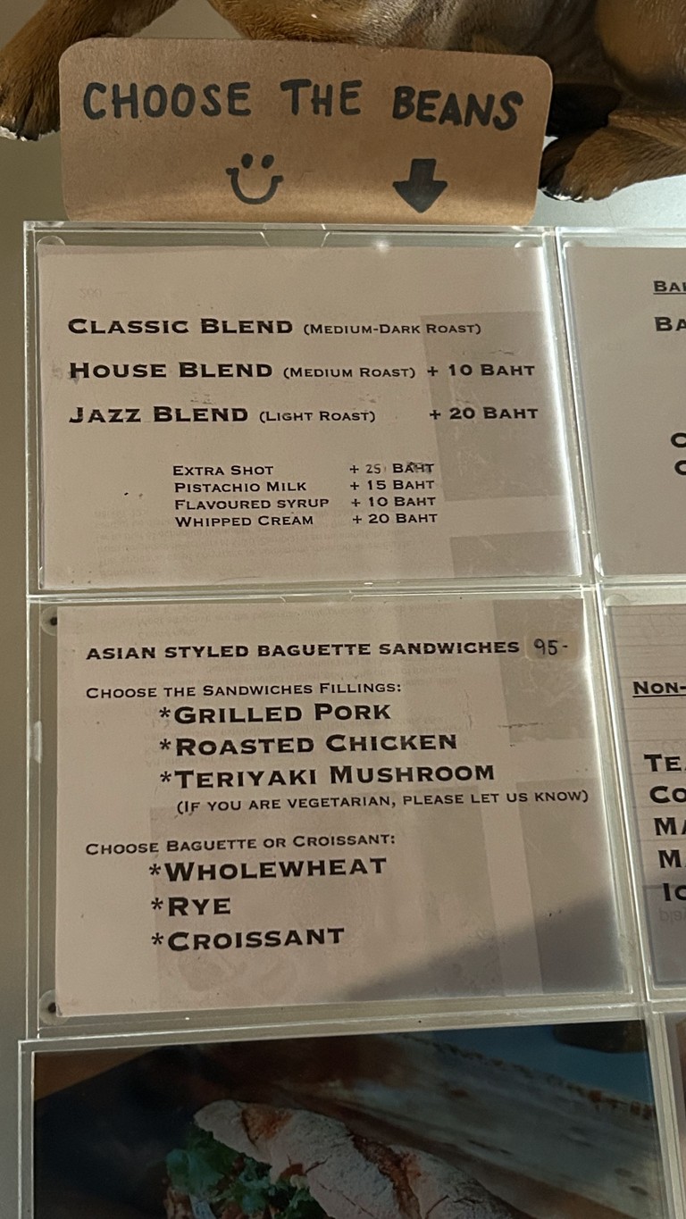 Old Town Cafe' Bangkok menu 2
