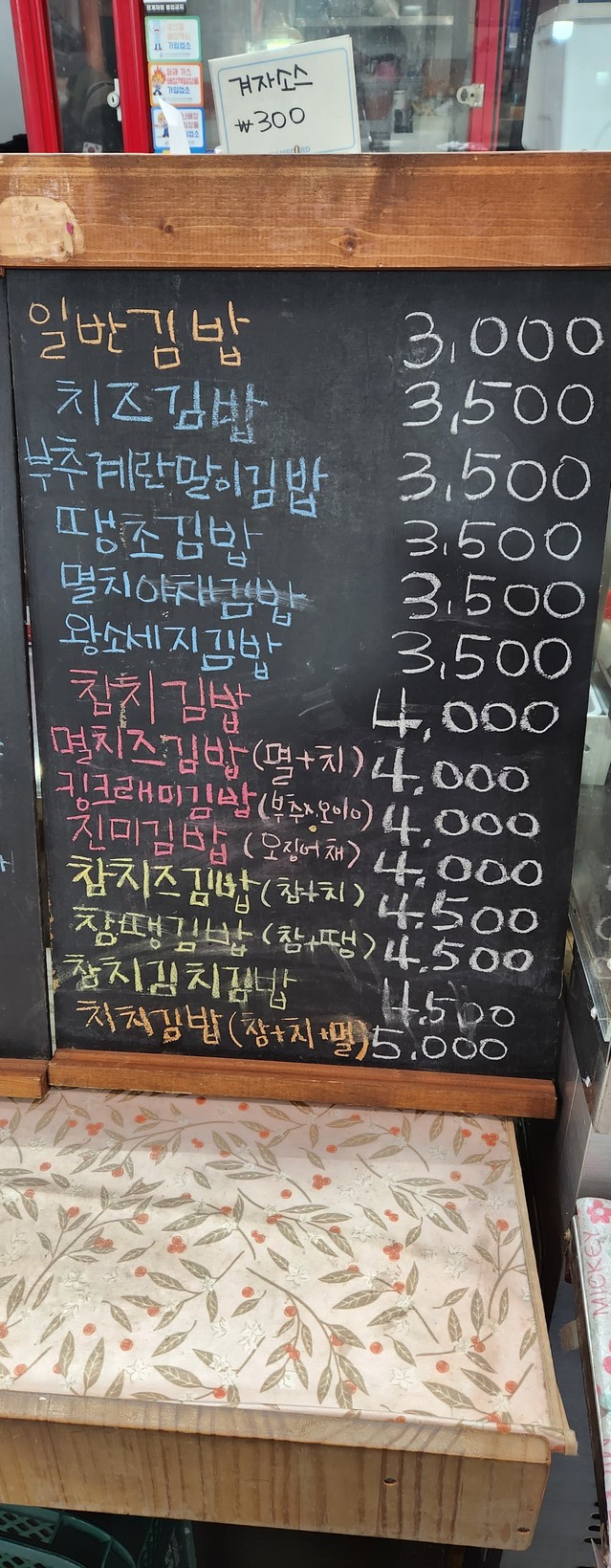 Kimbap Myeongdong menu 1