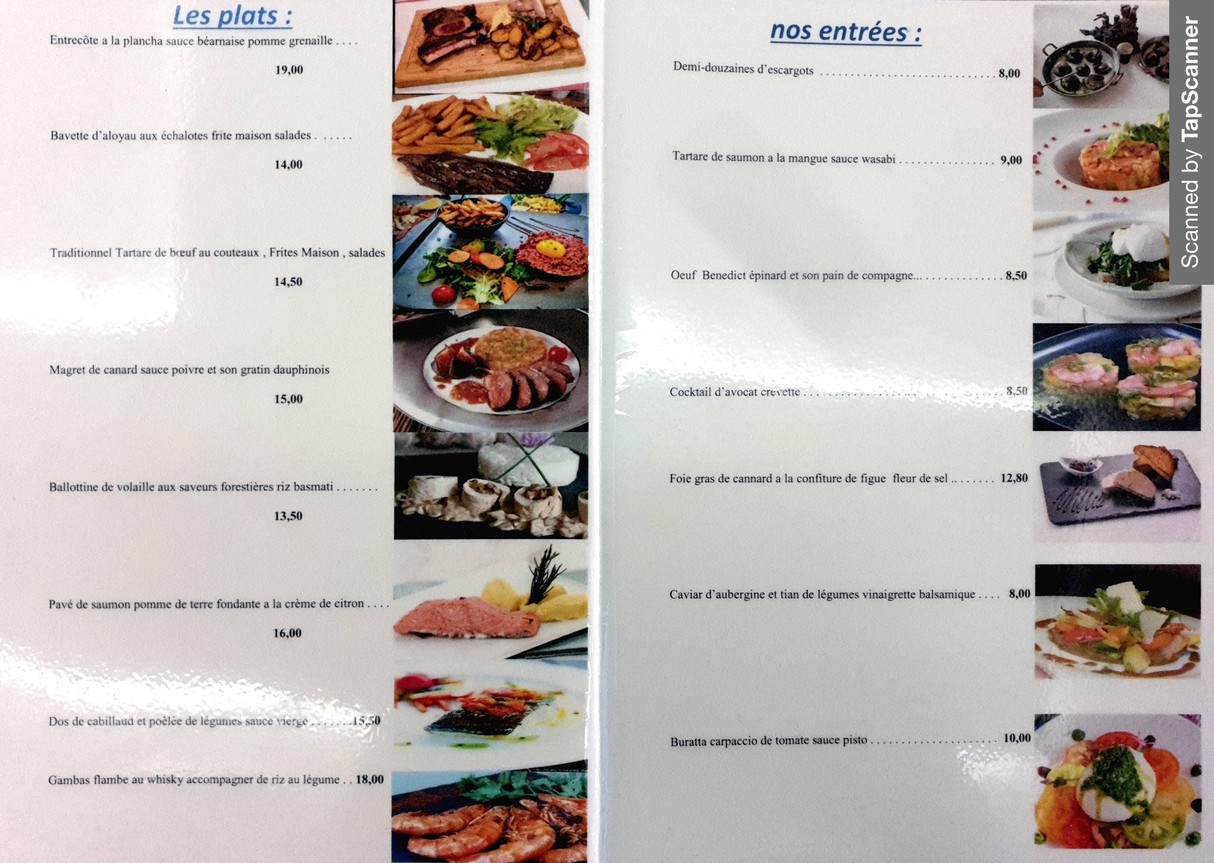 La terrasse menu 1