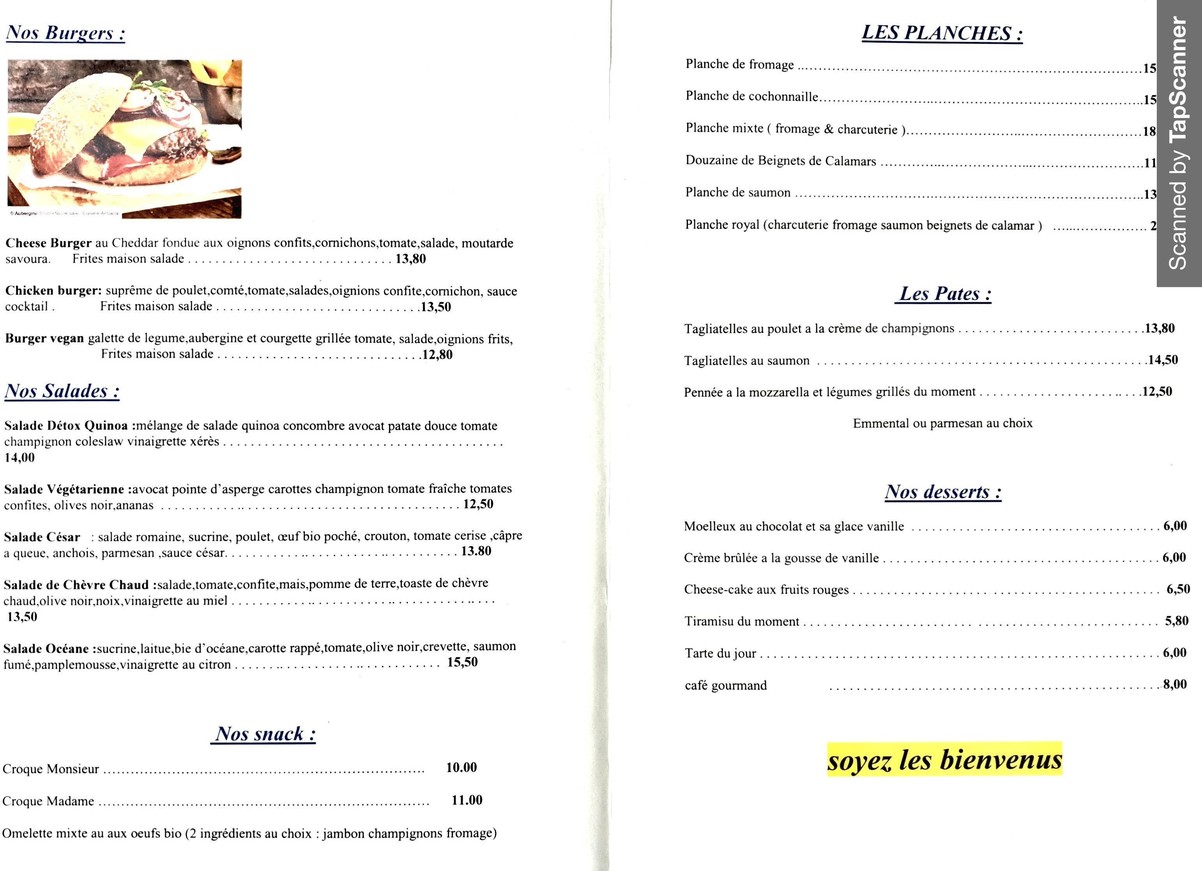 La terrasse menu 2