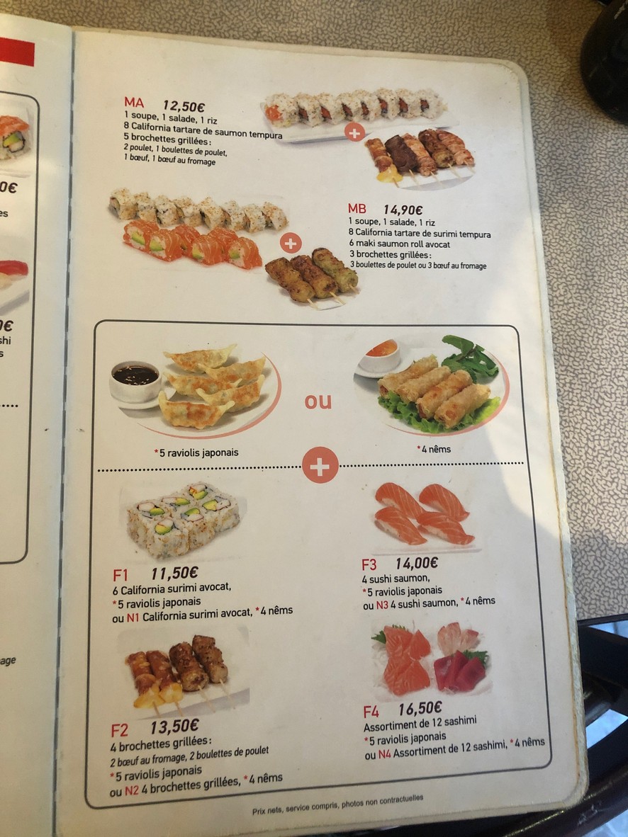 Tokyotori menu 1