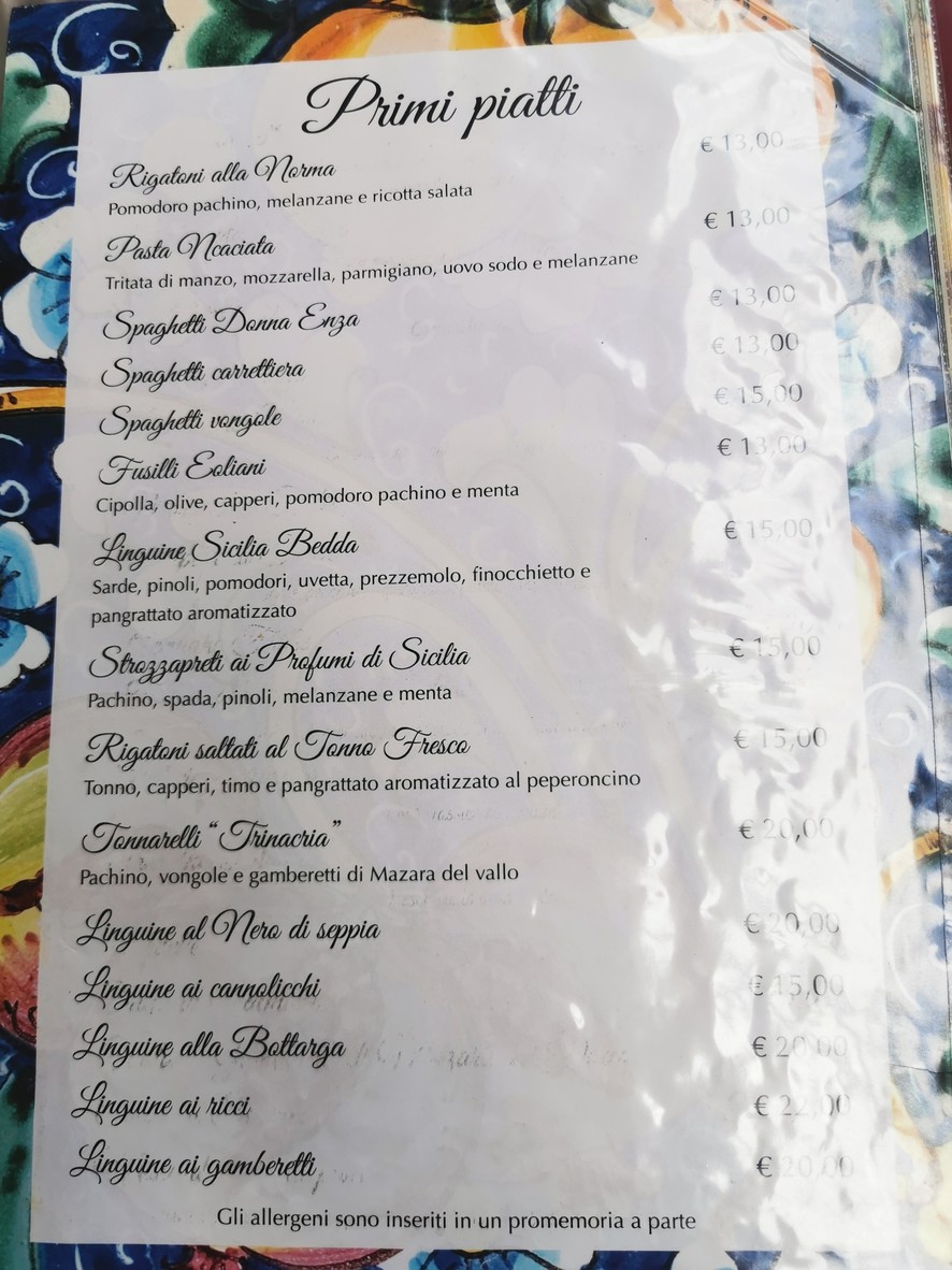 L'Angolo di Sicilia menu 2