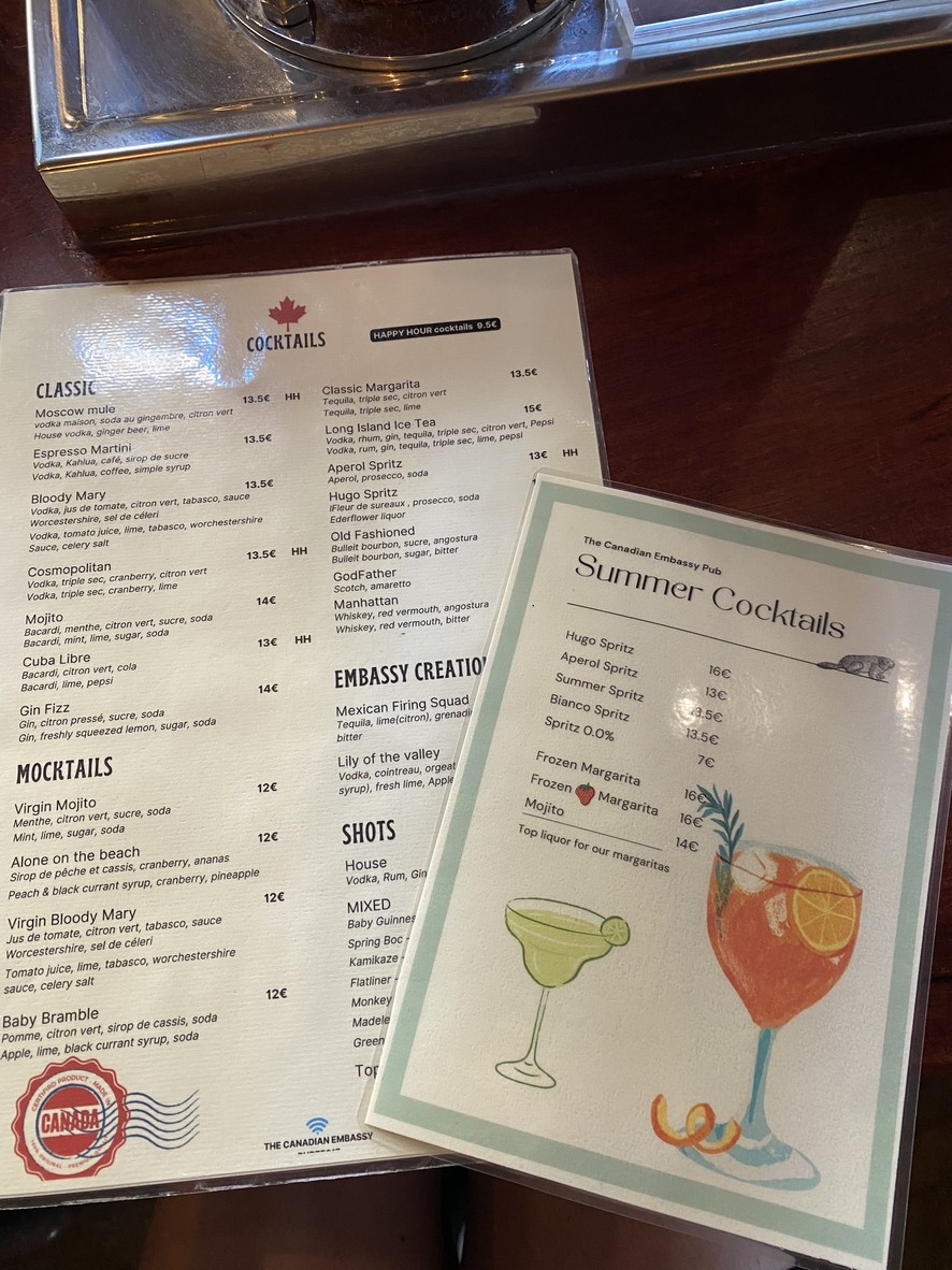 The Canadian Embassy Pub menu 2