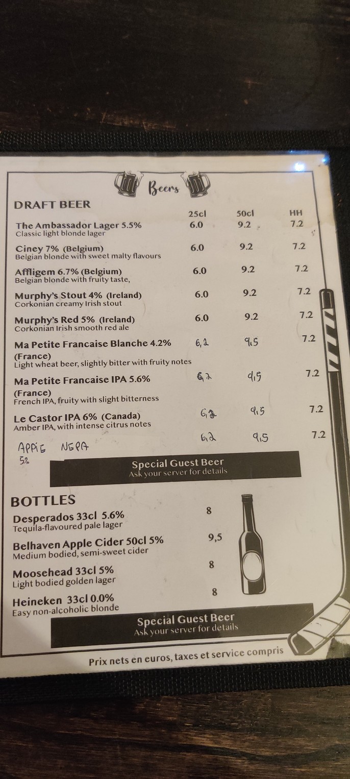 The Canadian Embassy Pub menu 3