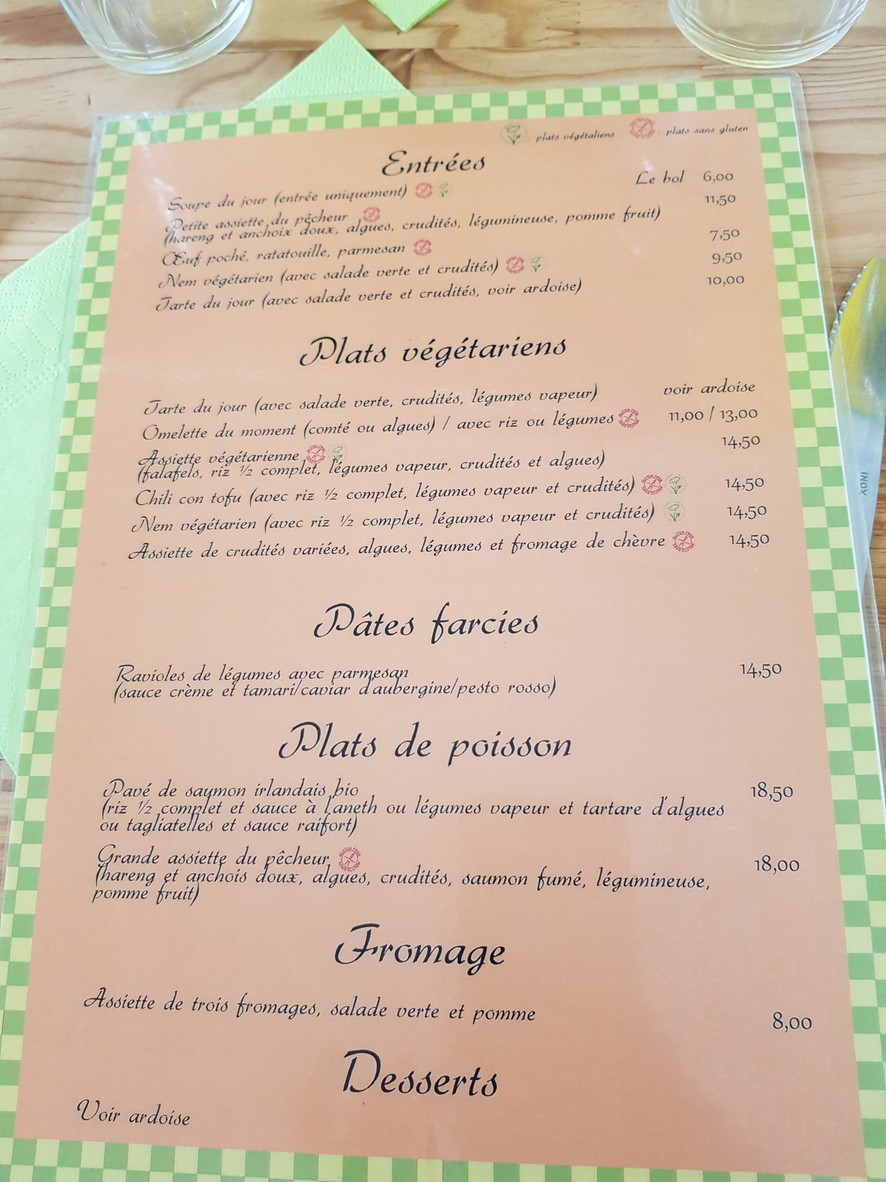 La Bonne Heure (vegan and veggie seasonal cuisine) menu 1
