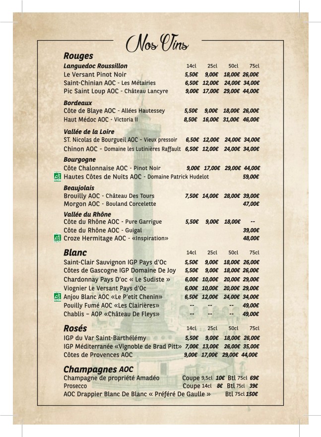 Le Rempart Bastille menu 6