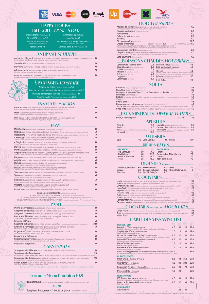 TI AMO - PLACE D'ITALIE menu 1
