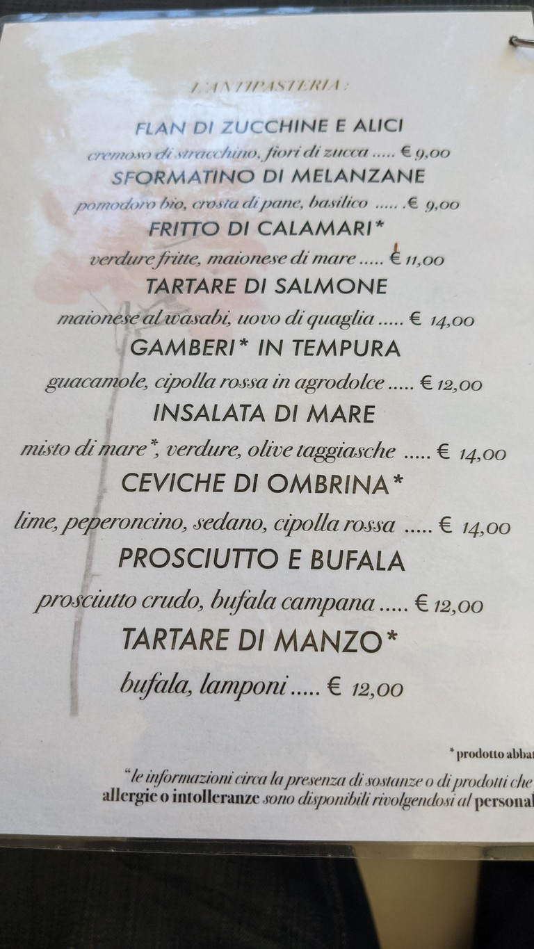 Voia food, wine & Cocktail bar menu 2