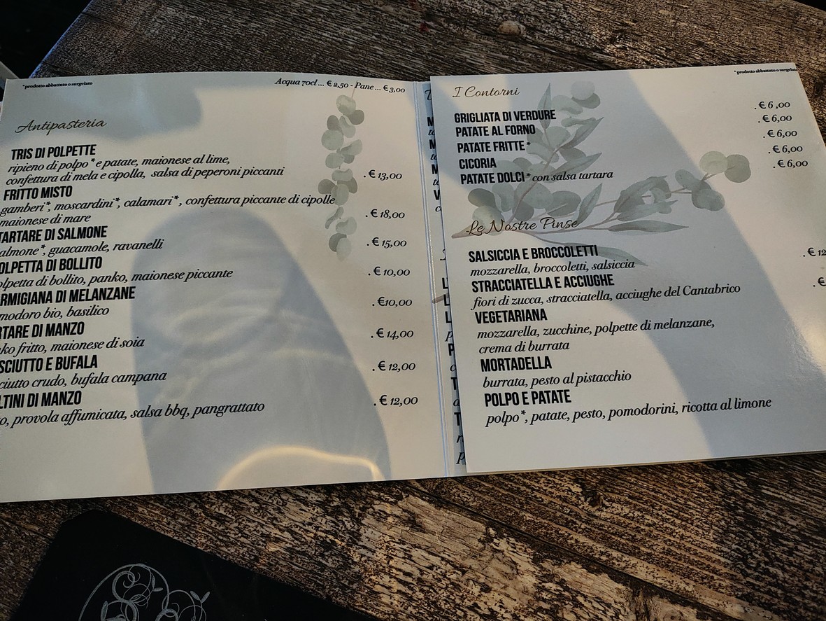 Voia food, wine & Cocktail bar menu 5