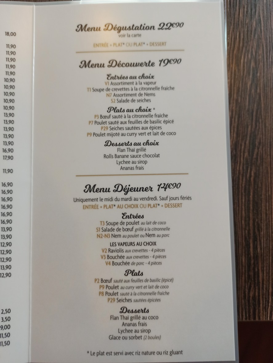 Pad Thaï menu 2