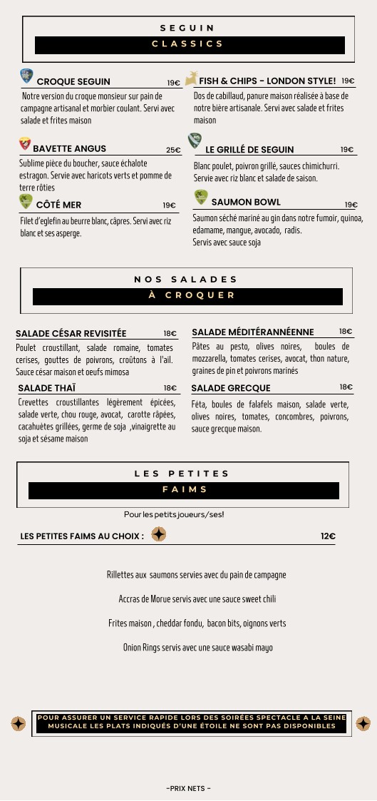 Sonido Seguin menu 1