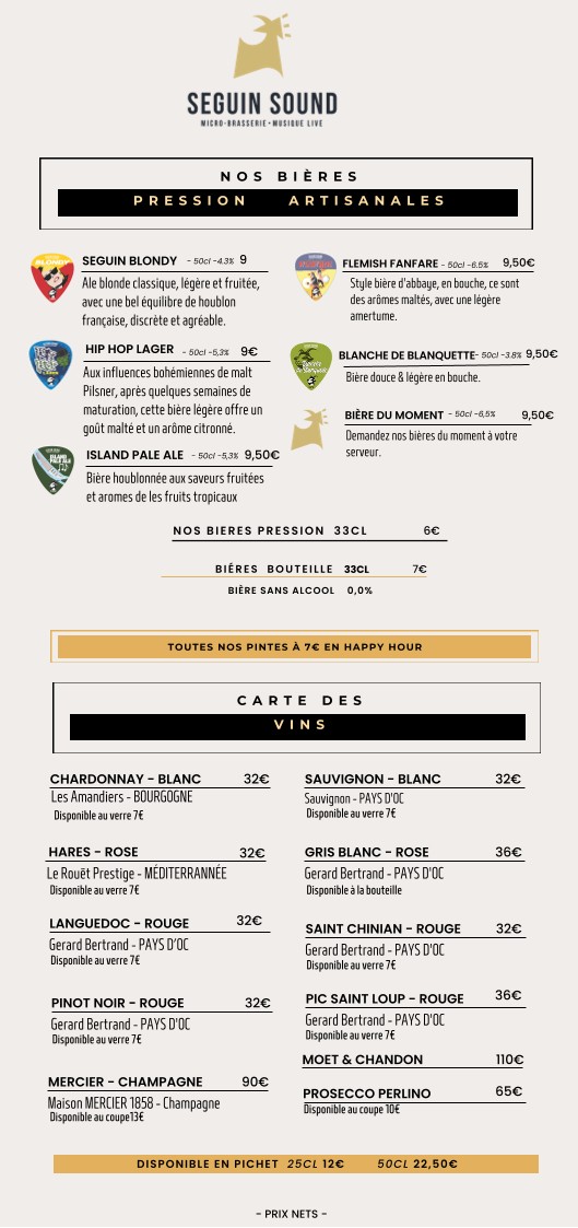 Sonido Seguin menu 3