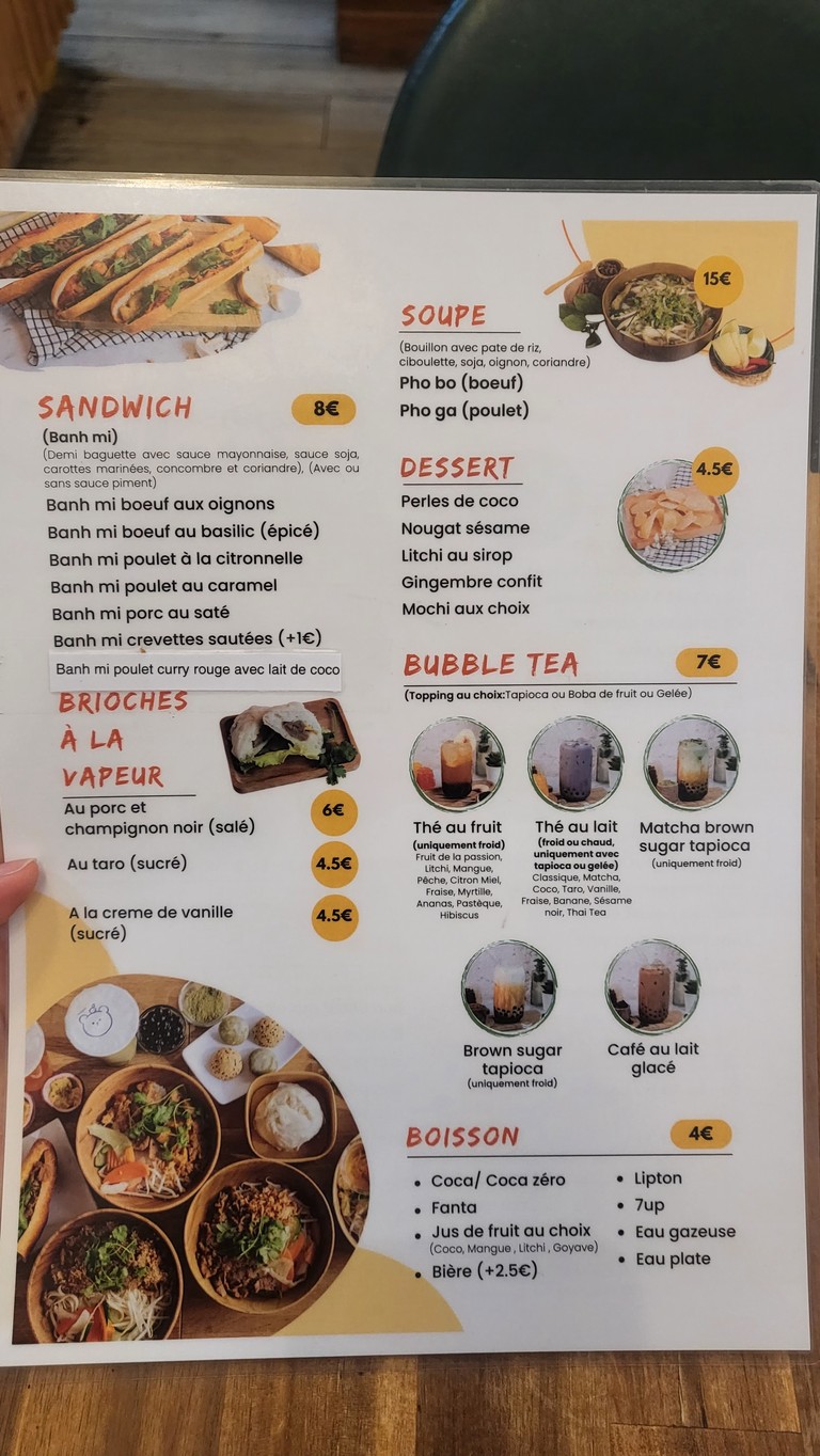 Au P’tit Viet menu 2