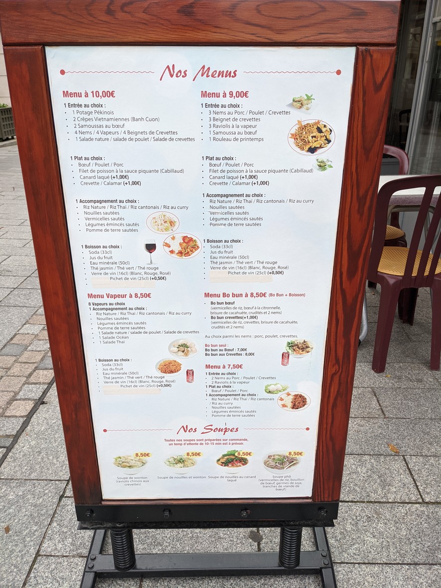 Traiteur Asiatique Les Beaux Jours menu 1