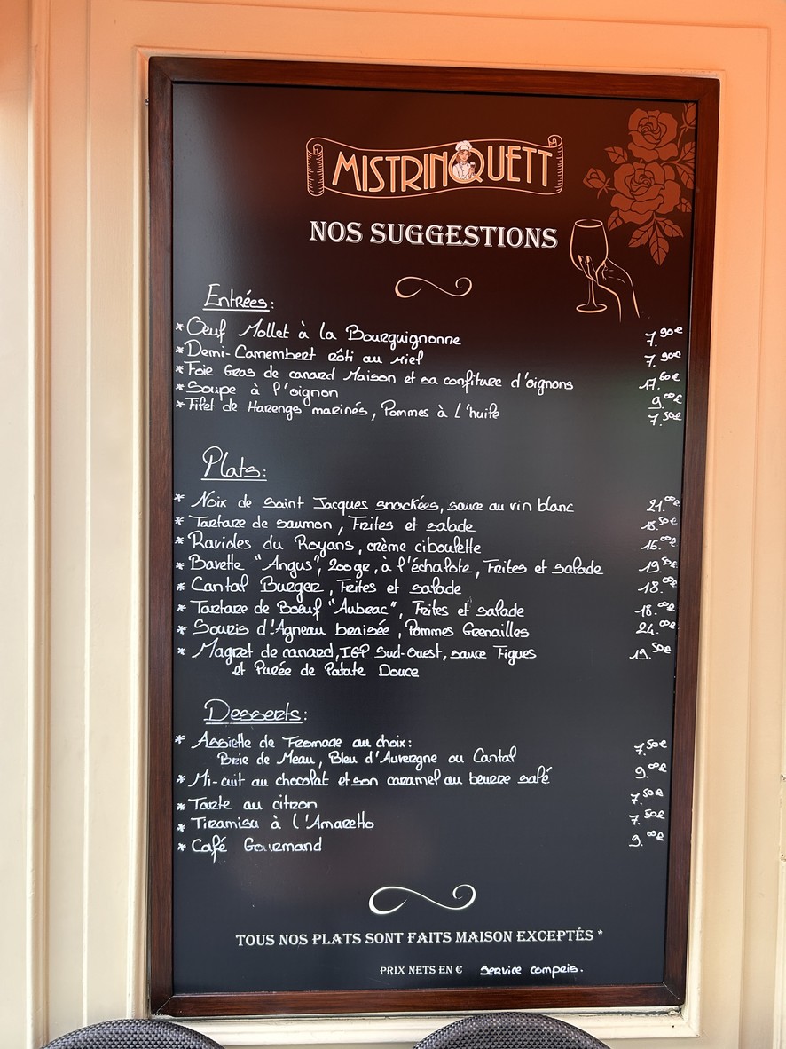 Mistrinquett menu 1